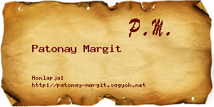 Patonay Margit névjegykártya